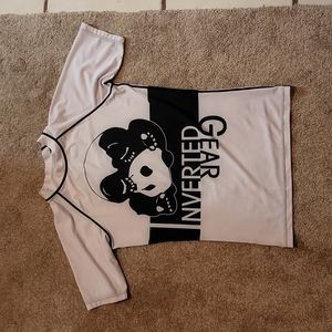 Inverted Gear white with black panda design rash guard